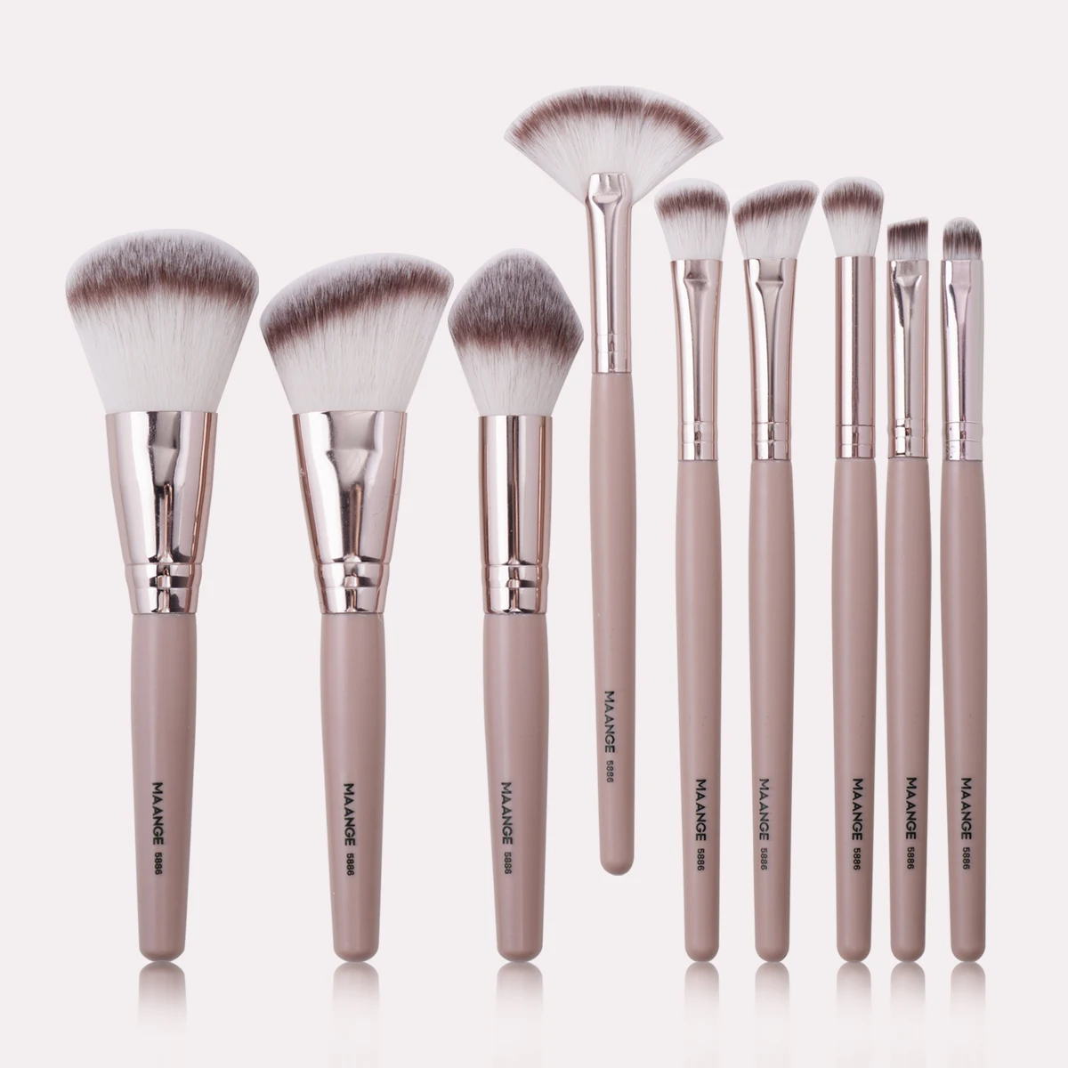 MAANGE 9PCS Makeup Brushes Set Soft Fluffy for Cosmetics Foundation Powder Eyeshadow Kabuki Blending Makeup Brush Beauty Tools