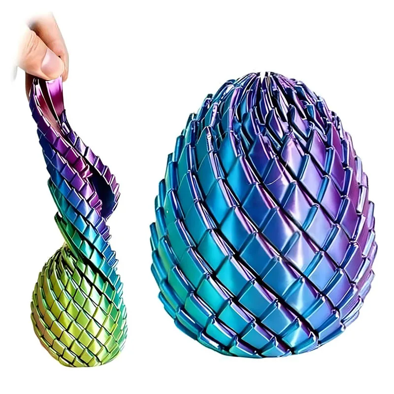NEW 3D Printed Spiral Slippery Egg Fidget Dragon Eggs ADHD Anxiety Stress Relief Quiet Sensory Toys Easter Gifts Adults Kids 