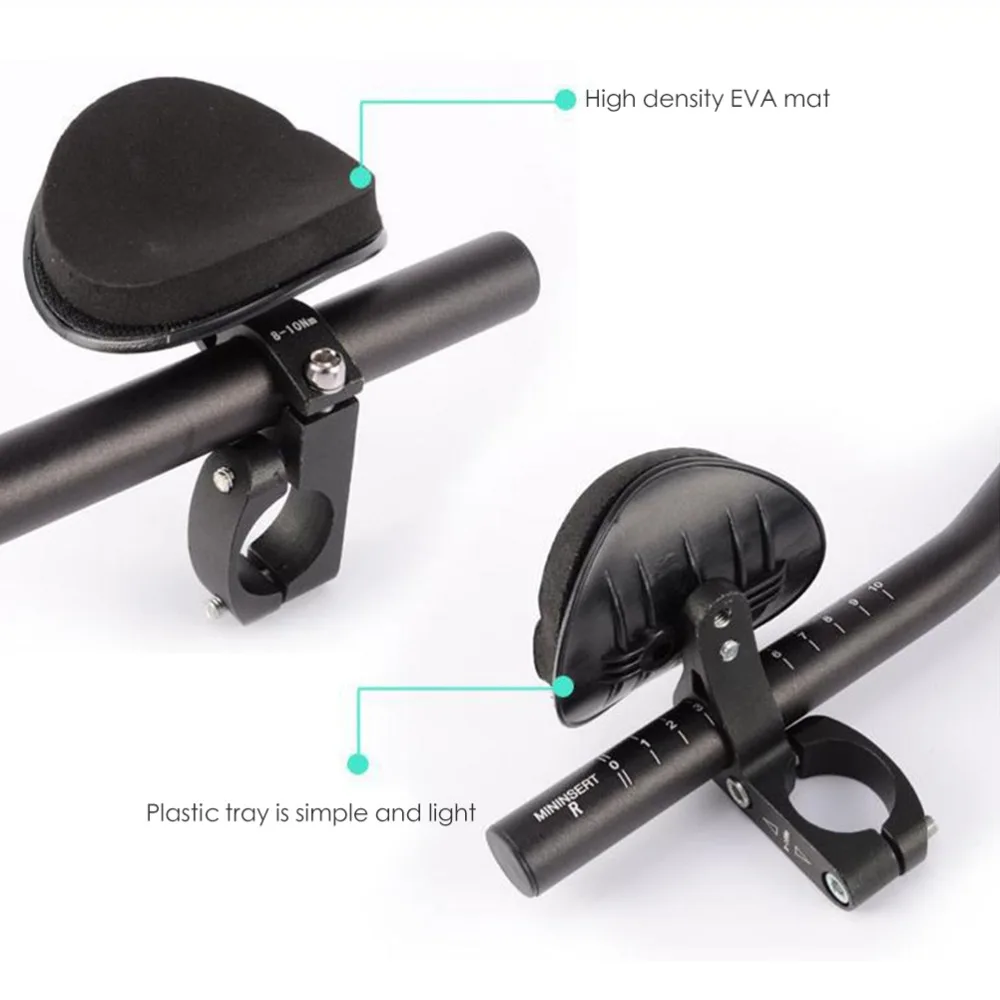 

Durable Clip-On Bike Handlebar Black ​​Anti-Slip TT Handlebar Aluminum Alloy Bicycle Rest Handlebar Long Distance Riding