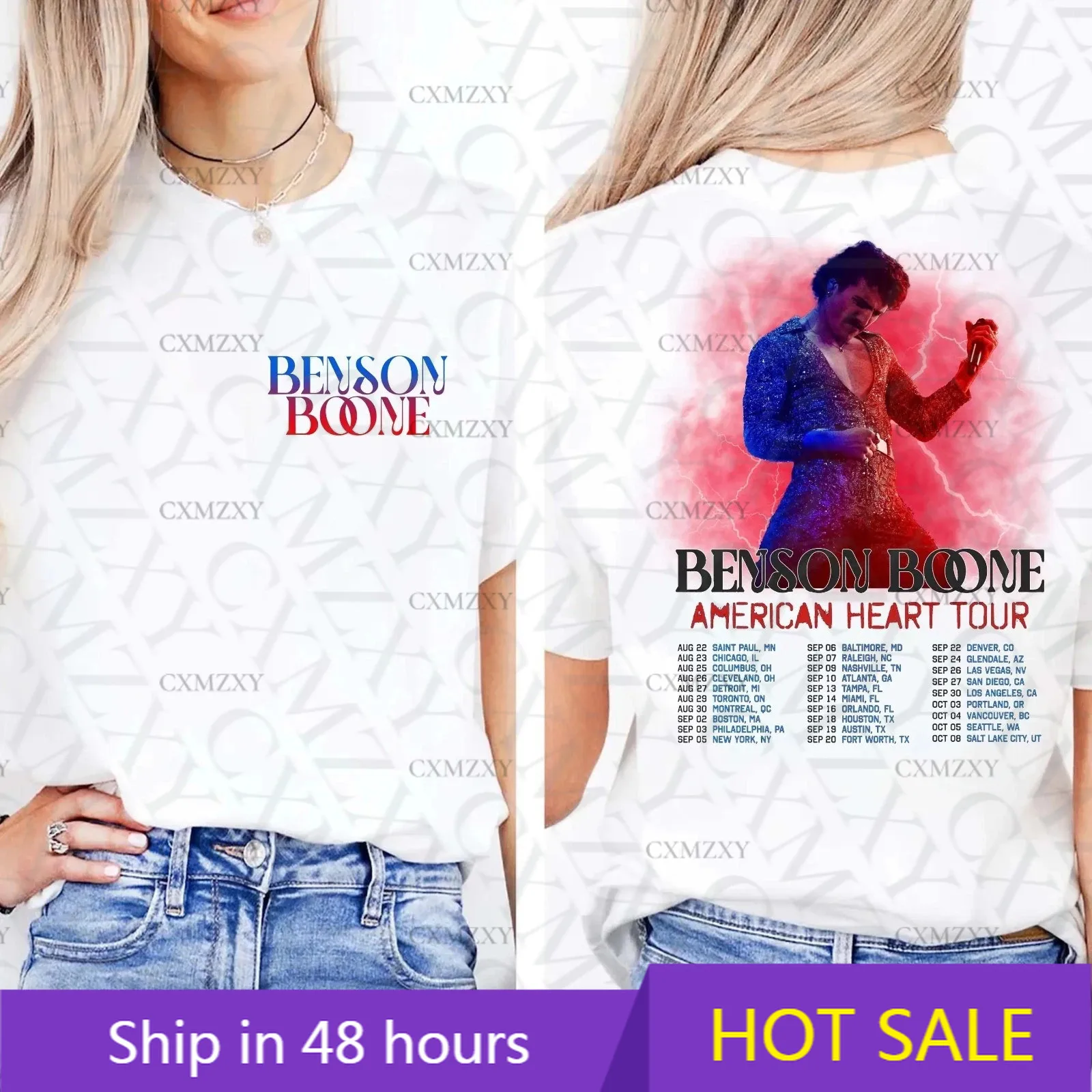 

Benson Boone American Heart Tour Shirt Benson Boone100% Cotton T-shirt