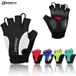 DAREVIE-guantes de Ciclismo de medio dedo, protectores de manos con Gel acolchado, a prueba de golpes, transpirables, de apagado rápido, para el pulgar y el sudor