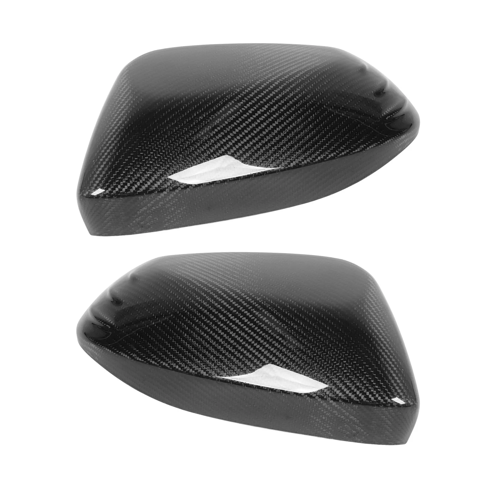 2PCS Side Rearview Mirror Cover Real Carbon Fiber Left Right Glossy Replacement for Toyota Corolla Yaris GR Rearview Mirror Trim