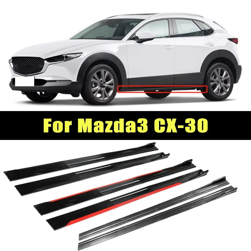 Universal 2m/2.2m Car Side Skirt Extension SplitterBumper Racing Side Wing Bumper Lip Side Spoiler For Mazda3 CX-30 Accessories