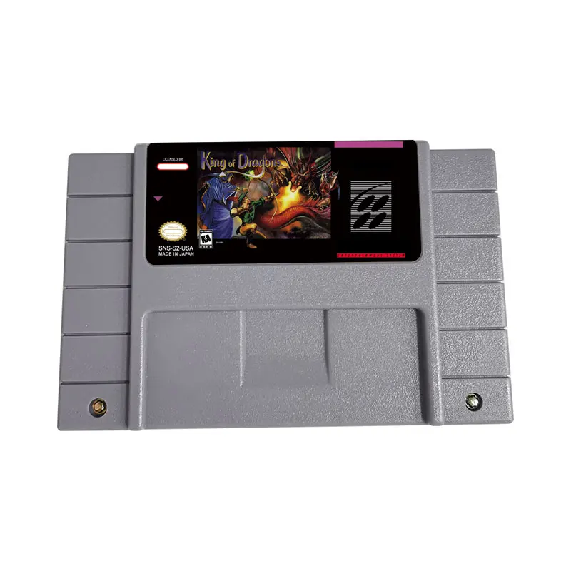 LinkE01 Video Games Cartridge King of Dragons, Space Invaders, The Chessmaster for SNES Game Console - Battery Save
