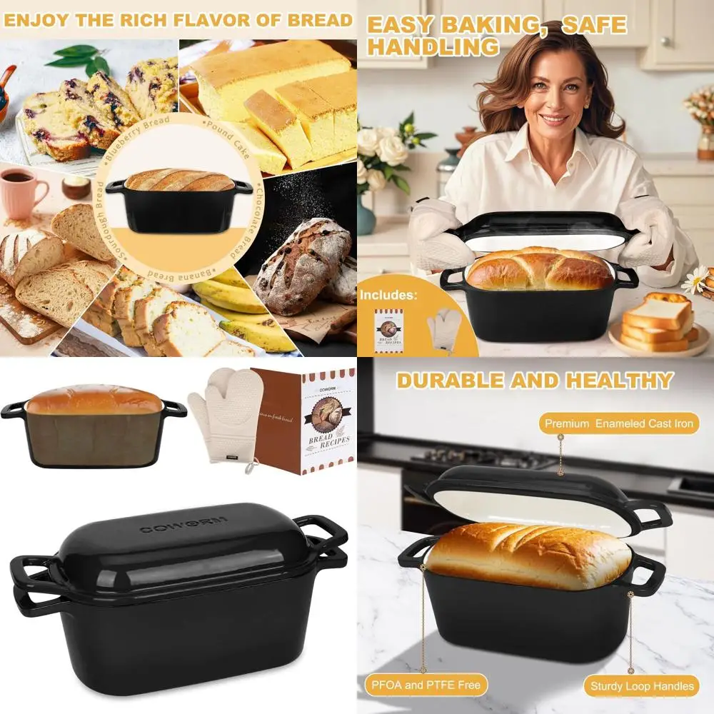 

3.6 Quart Cast Iron Dutch Oven with Lid for Sourdough Bread Baking