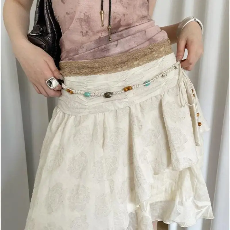 البوهيمي العرقية المنسوجة يدويا الخصر حبل للنساء الأقلية تصميم تحسس حبة حزام تنورة الجينز الخصر سلسلة الملابس والاكسسوارات