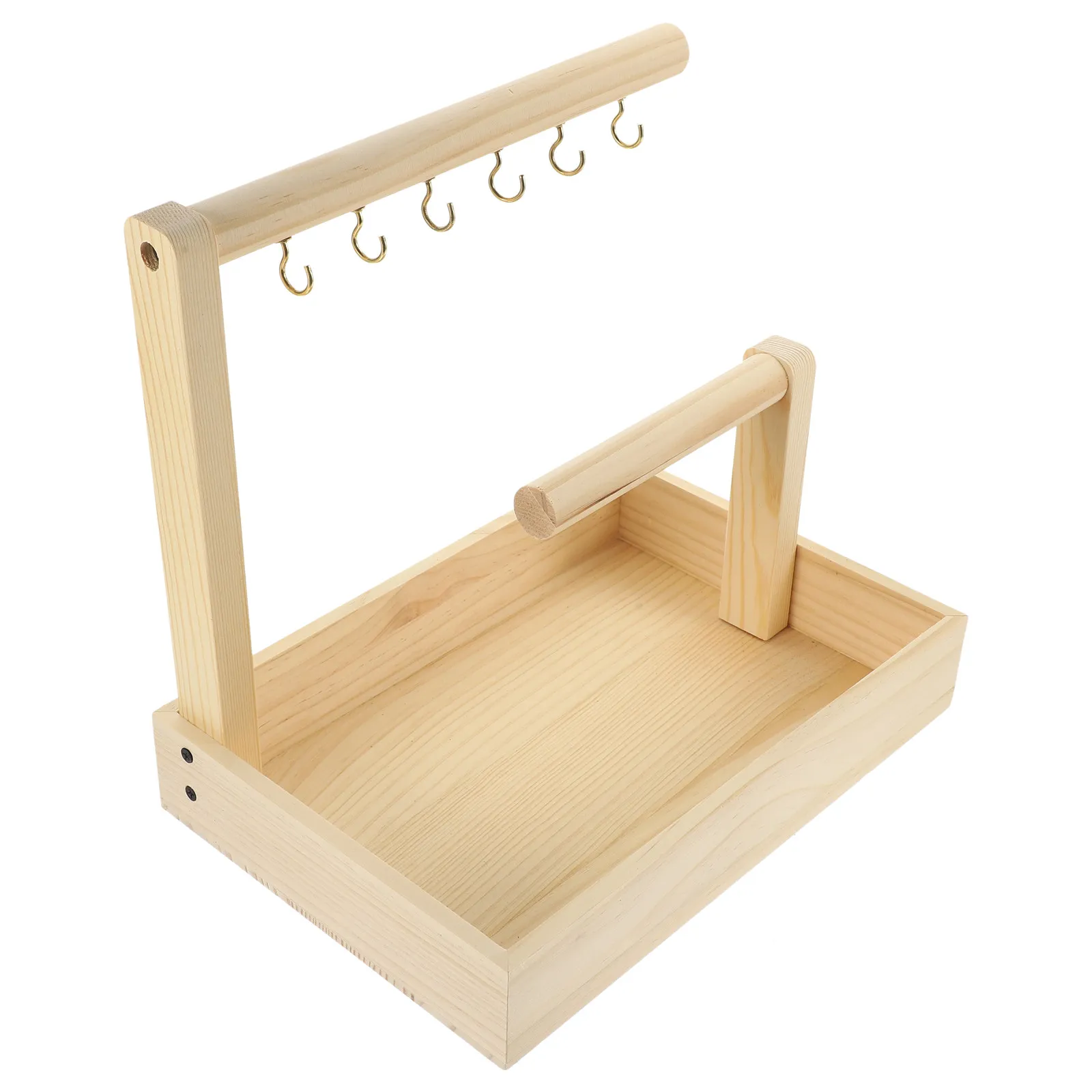 

Natural Wood Jewelry Display Stand Organizer for Necklaces Bracelets Keys Wristbands Watch Accessories Minimalist Elegant Home