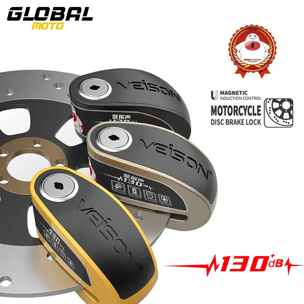 VEISON Motorrad Alarm Lock Bike Wasserdichte Disc Lock Warnung 130DB Sicherheit Anti Diebstahl Bremsscheibe Vorhängeschloss Disc Bremse Lock