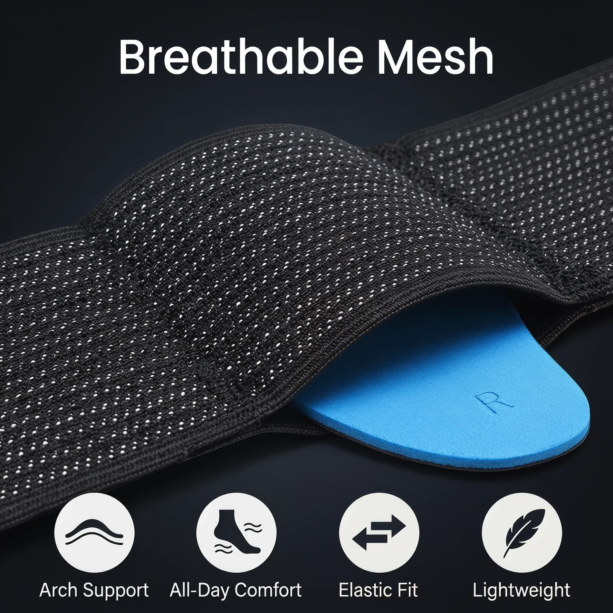 Breathable Arch Support Brace for Flat Feet Compression Arch Band for Plantar Fasciitis Foot Pain Relief Unisex Daily Sports Use