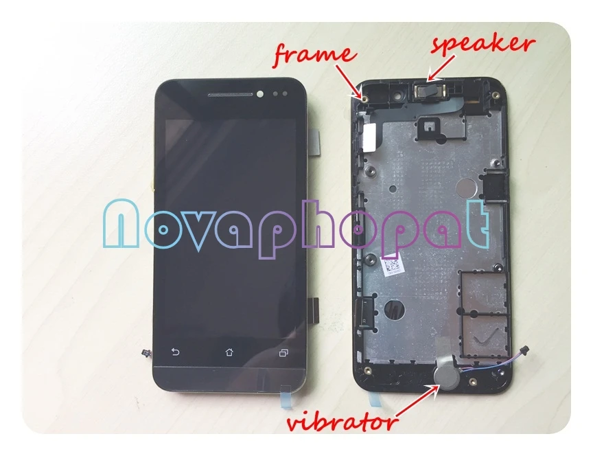 Novaphopat TOP Digitizer Screen For Asus Zenfone 4 A400CG LCD Display With Touch Screen Sensor Full Assembly Frame Replacement