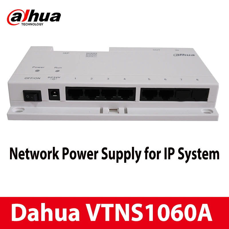 Dahua VTNS1060A Network Power Supply Video Intercom Switch for IP System Connect Max 6 Indoor Monitors VTH2621GW-WP VTH5341G-W