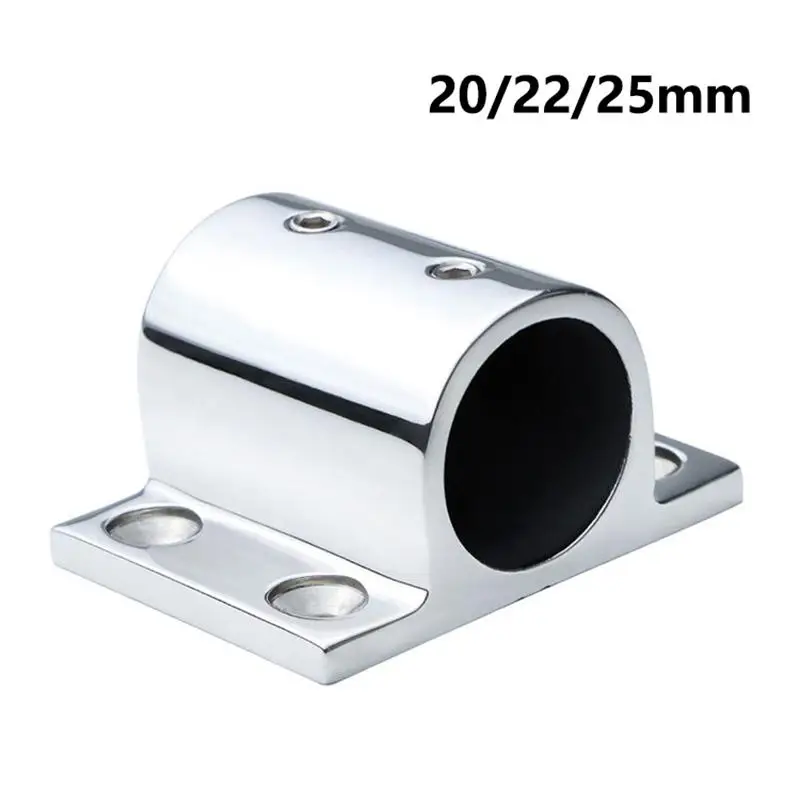 

【MO】20/22/25mm Stainless Steel Square Tube Post Base Fixation Anti Corrosion Marine Bracket For Boat Handrail Deck Rail Support
