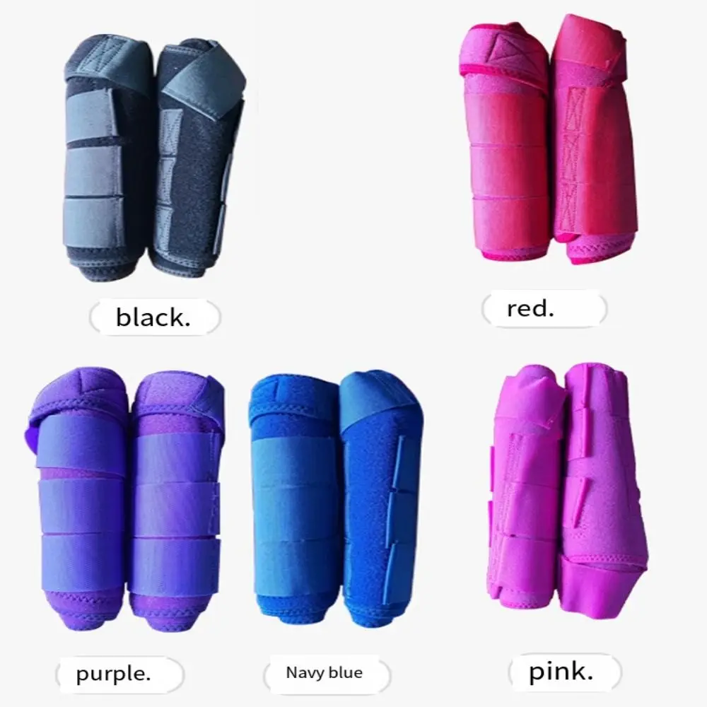 4pcs/set Colorful Horse Sport Boots Set Durable Breathable Horse Leg Wraps Easy To Wear Comfortable Leg Protective Support Gear