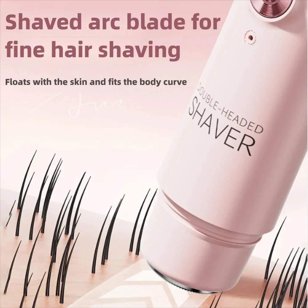 1pc Double Head Electric Epilator Women Rechargeable Painless Hair Remover Shaver for Body Private Areas Bikini Gentle Trimming