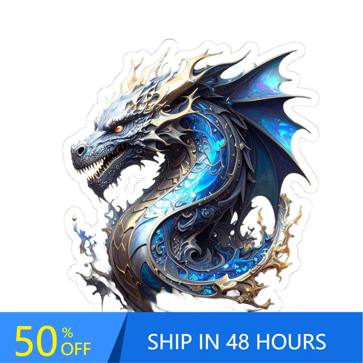 

Ice Dragon Stickers, Mythical Trendy Bumper Car Boat Motor Home Waterproof Vinyl Decal Sticker Funny Retro Cute Unique