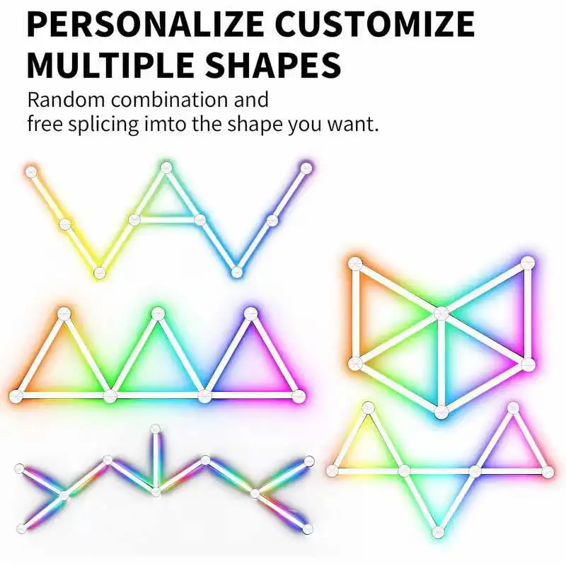New Free Splicing DIY RGB Colorful Atmosphere Light WIFI Bluetooth Dual Mode LED Sound Control Decorative Splicing Light
