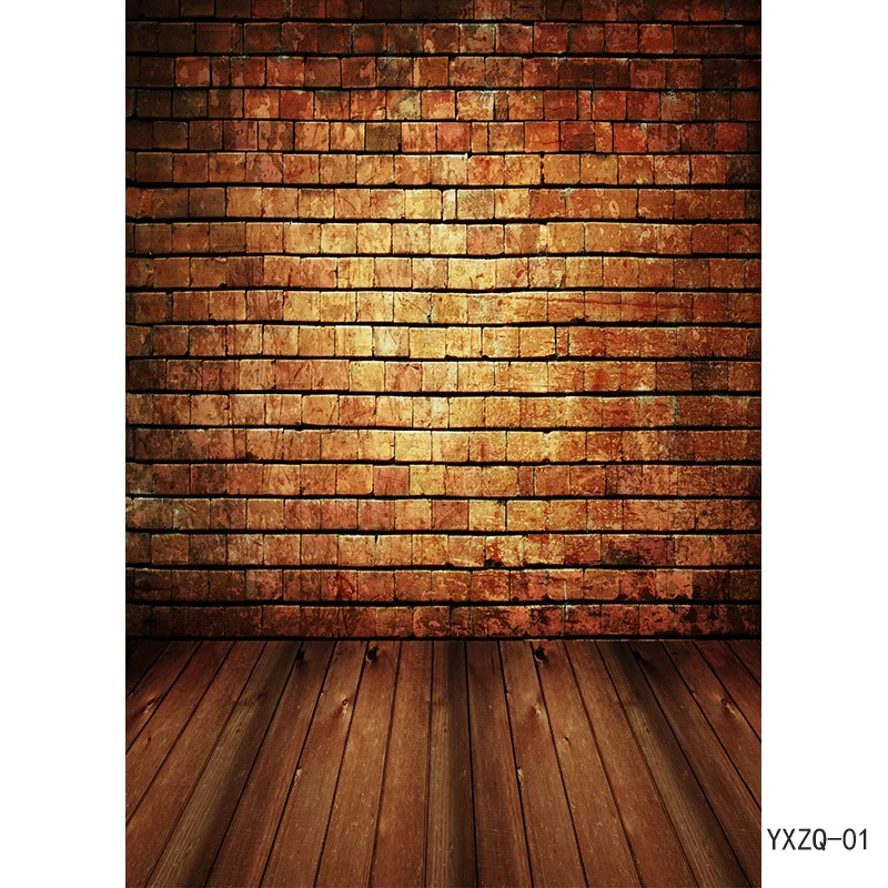 Vinyl Custom Vintage Brick Wall Wooden Floor Photography Backdrops Portrait Photo Background Studio Prop  YXZQ-01