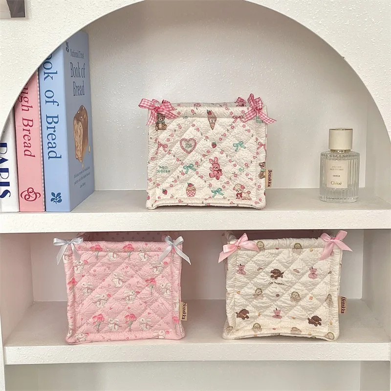 

Kawaii Cartoon Stationery Organizer Sweet Animal Kpop Photocard Holder Large Capacity Makeup Hair Clip Desktop Storage Organizer