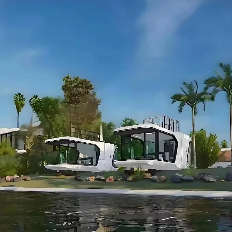 الفاخرة الحديثة في الهواء الطلق المحمولة المحمول Glamping الفضاء كبسولة منتجع فندق منزل صغير حاوية فاخرة منزل نموذج X7