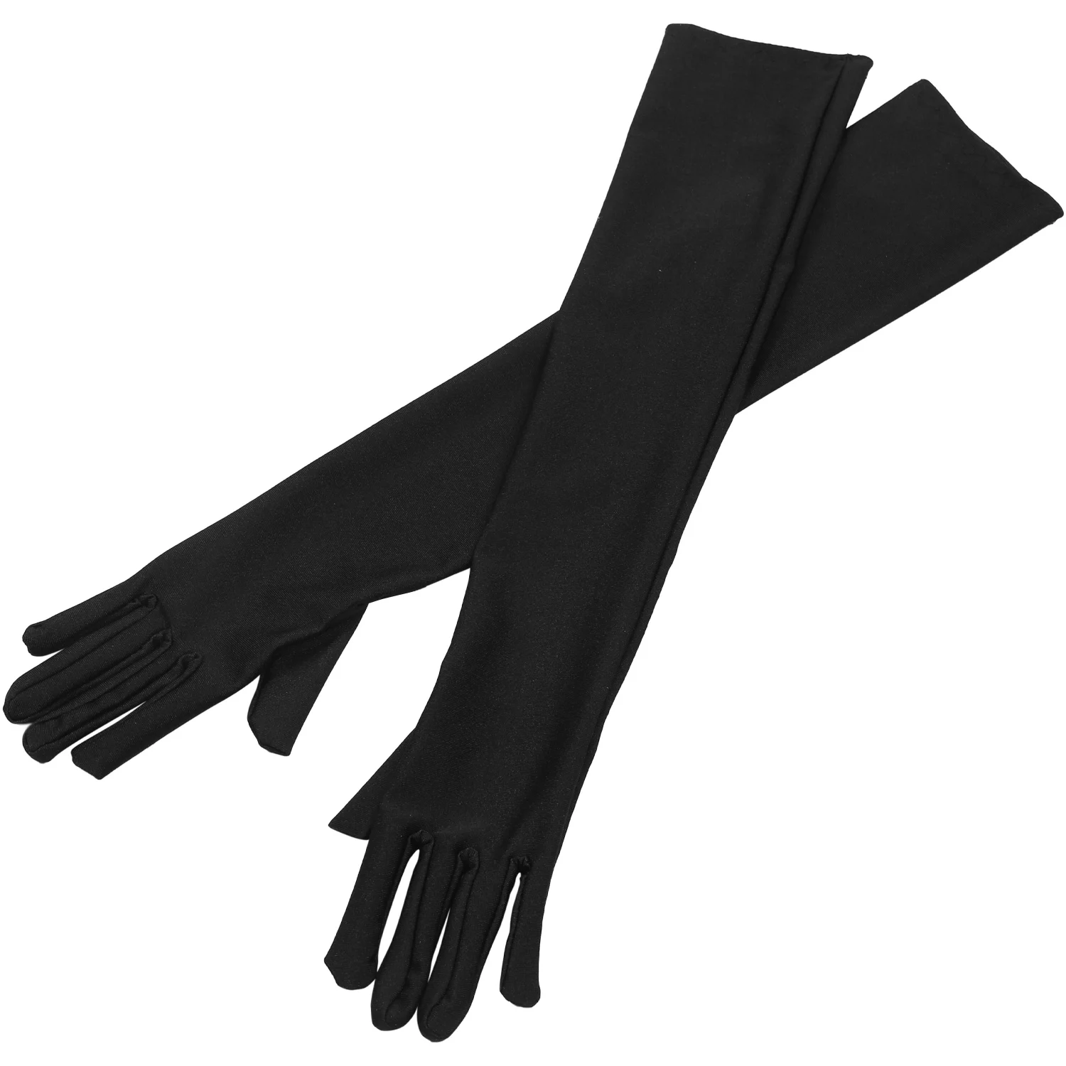 Lady Satin Gloves Formal Festival Long Black