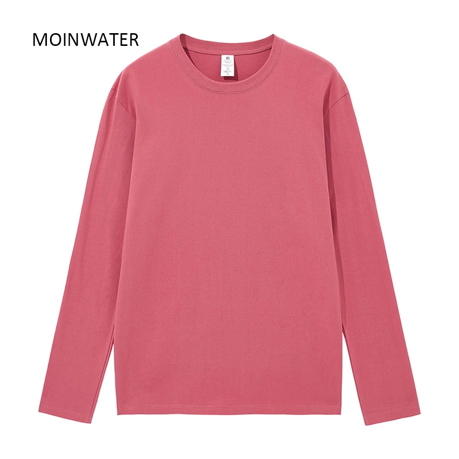 MOINWATER Women New 100% Cotton Long Sleeve T shirts Female Eleven Colors Base Casual Tees Tops for Spring Autumn MLT2201