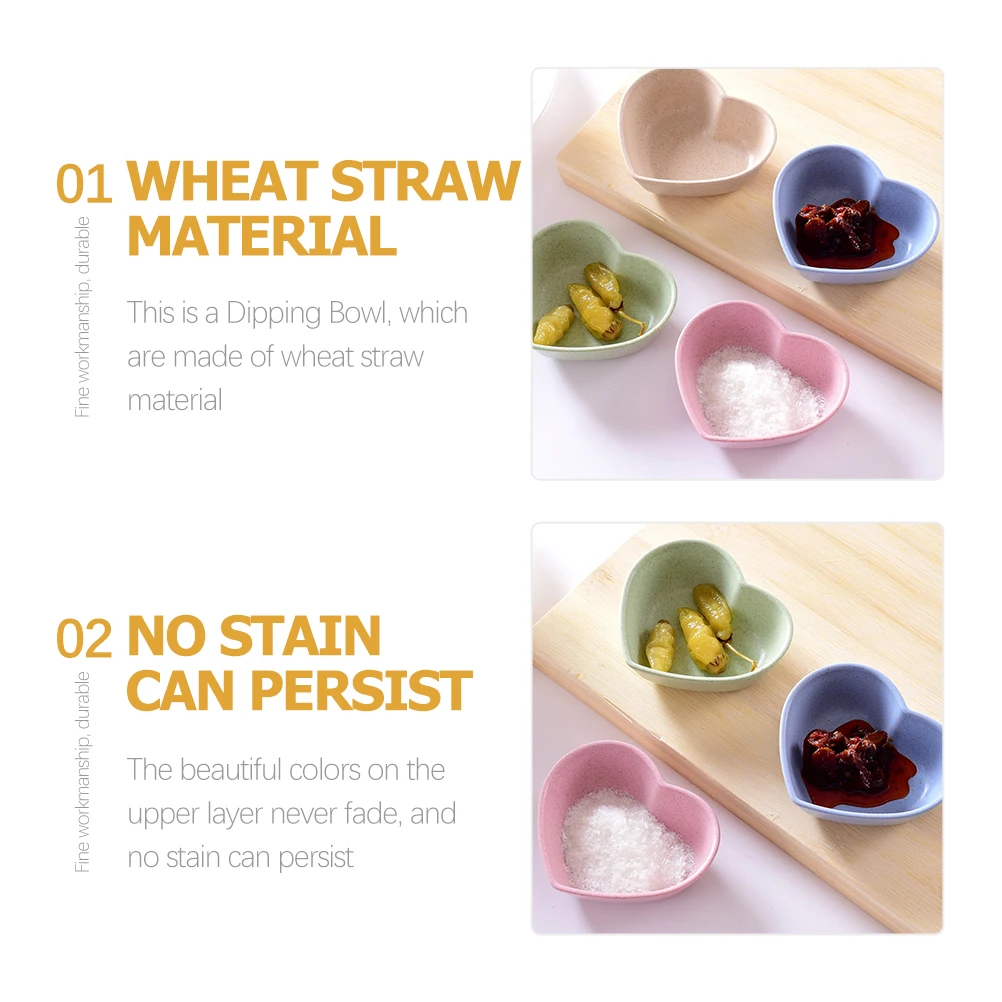 

20pcs Sauce Small Heart Shaped Condiment Bowls Soy Sauce Dishes Japanese Seasoning Bowls Table Gifts