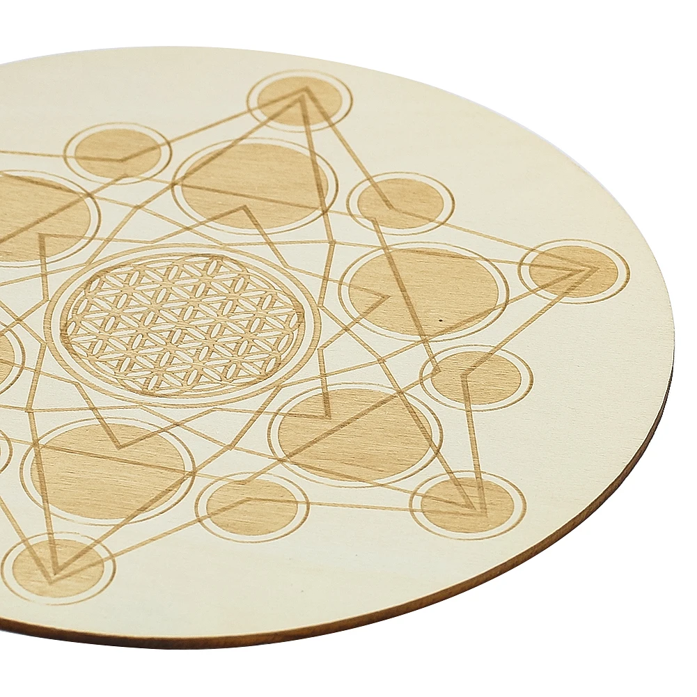 10/15cm Laser Star of David Hexagram Geometry Flower of Life Round Wood Board Coaster Mats Pendulum Tarot Divination Plank Props