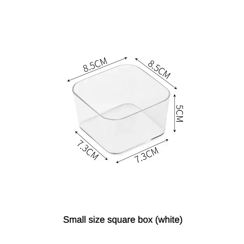 Organizadores de cajones de escritorio ilimitados Organizador de maquillaje de maquillaje de baño de plástico Clear Transparent Storage Bins Gadget de cocina