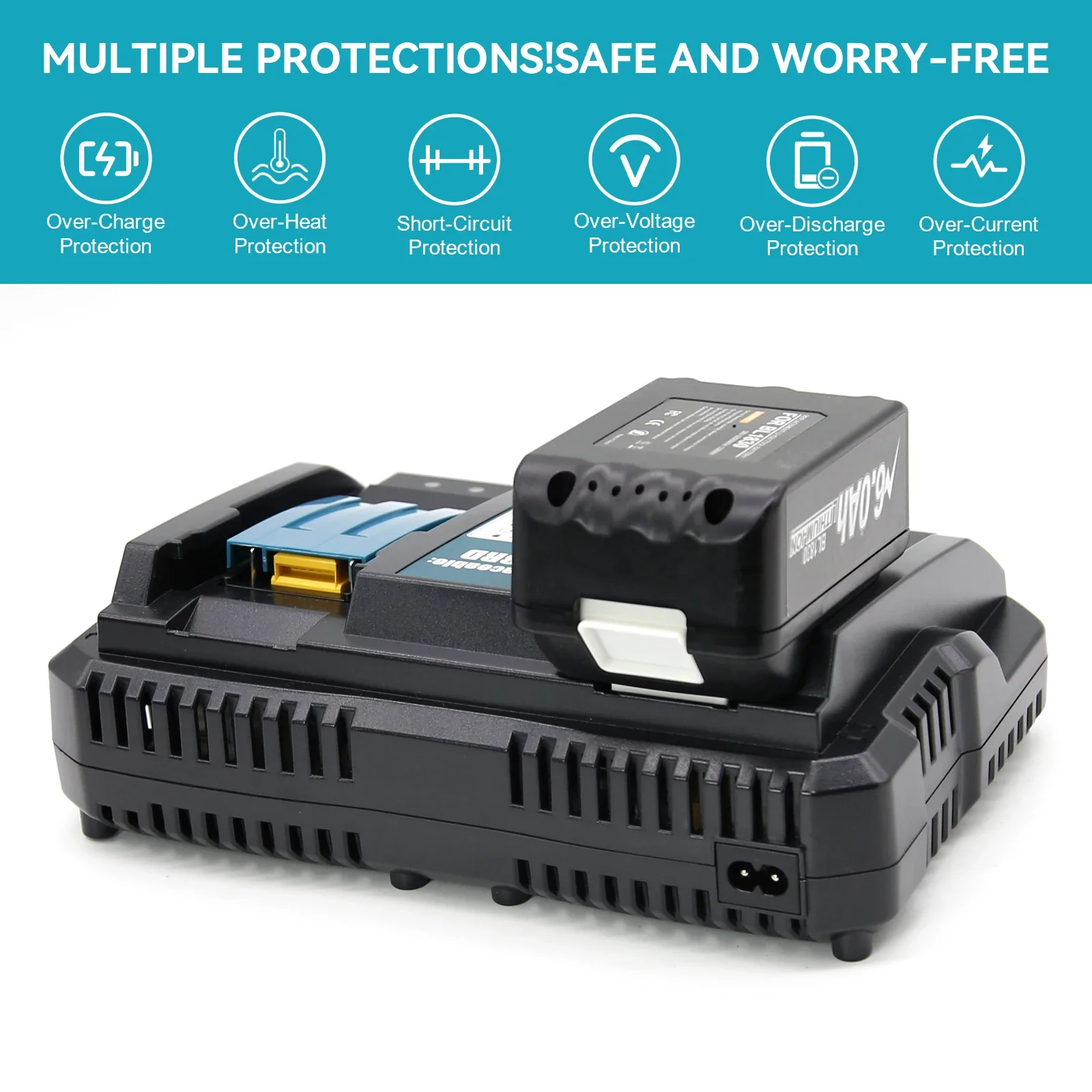 

Original 18V Dual Charger For Makita BL1830,BL1415,BL1430,BL1840,BL1850,BL1860 14.4V-18V Li-ion Battery Replacement 6Ah Charger
