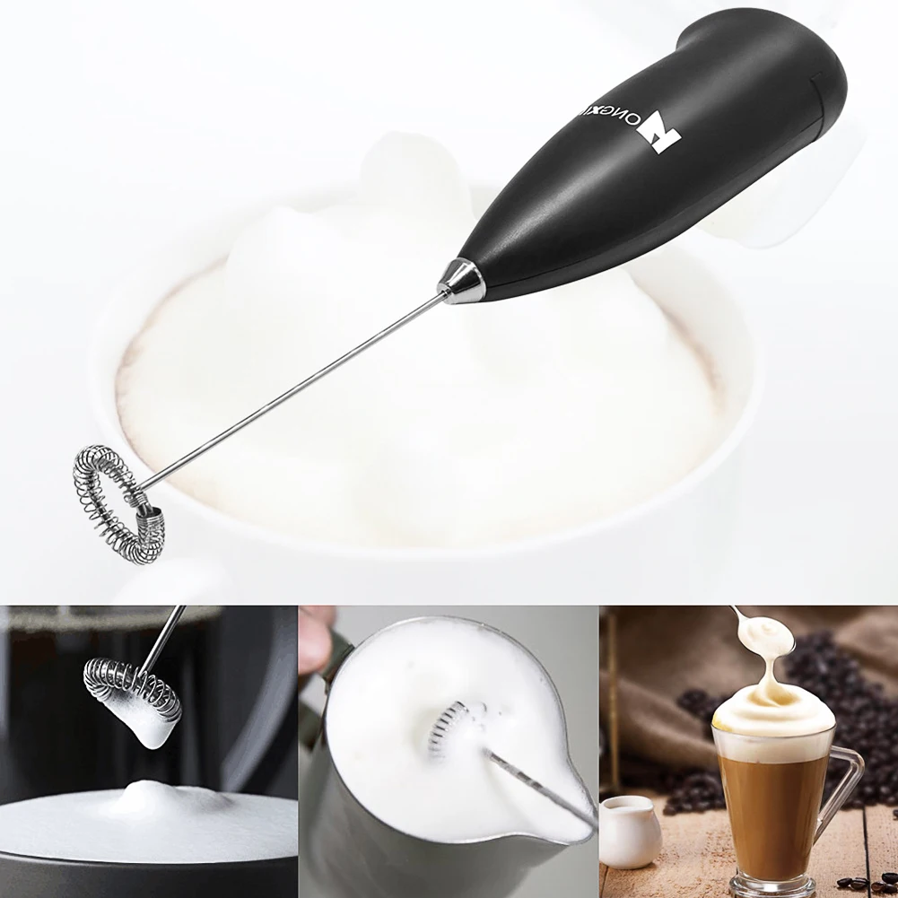 Mini Electric Milk Frother Whisk Egg Beater Handheld Coffee Blender Milk Shaker Mixer Foamer Food Blender (Without Batteries)