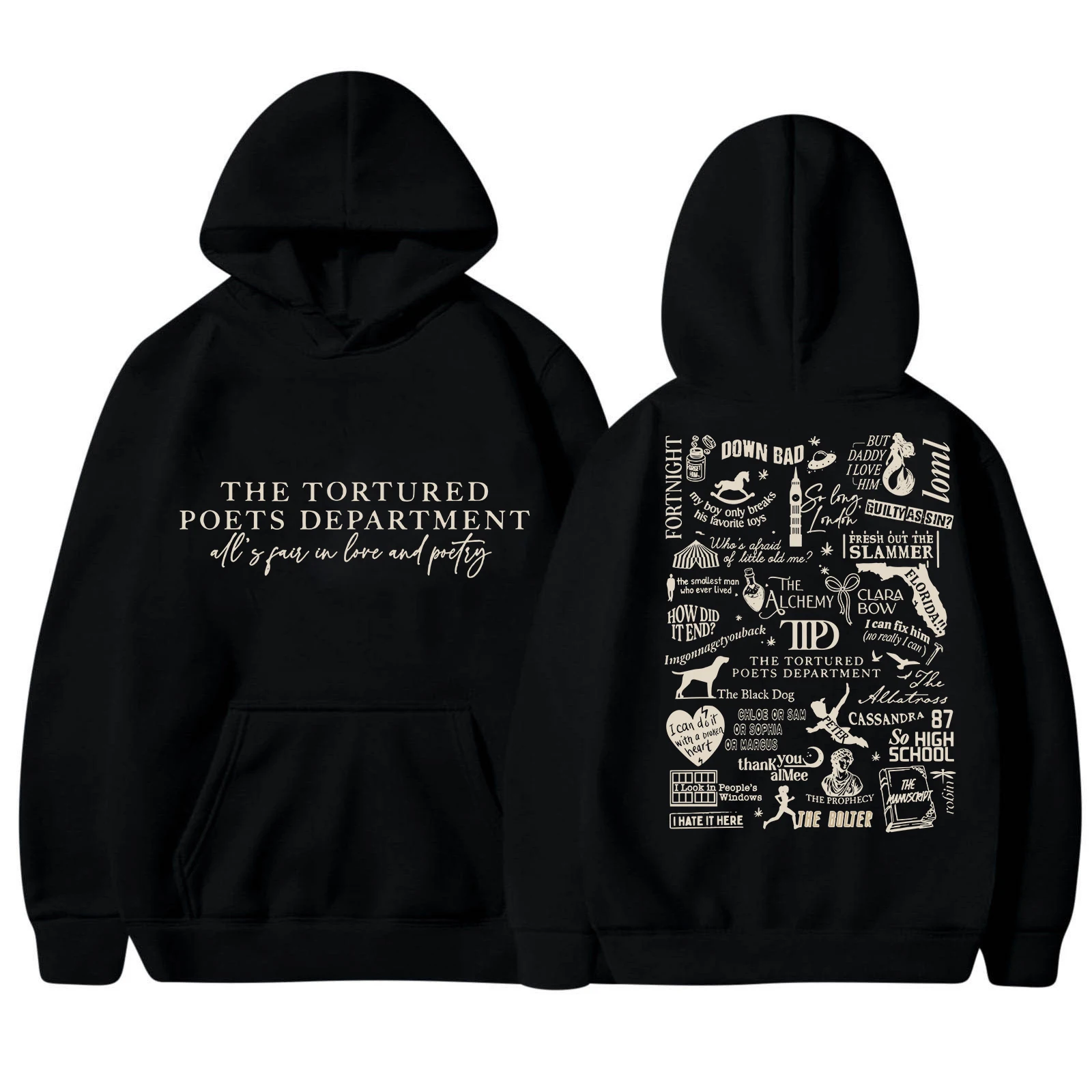 2024 New Album The Tortured Poets Department Hoodie Harajuku Hip Hop Streetwear Pullover Tops Sweatshirt Fans Gift