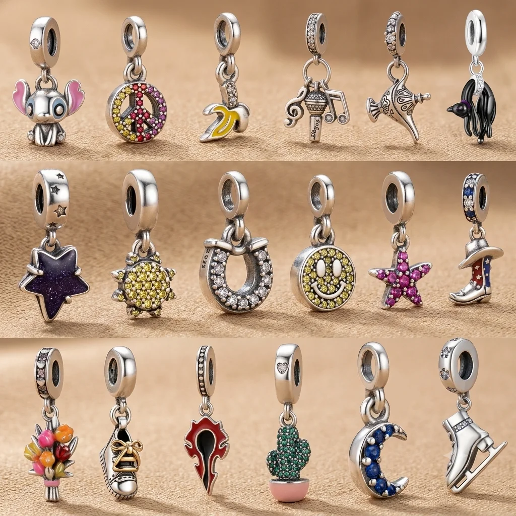 Cactus Sneaker Flame Flower Ice Skate Enamel Charms Outdoor Sport Charm Beads Color Zircon Fashion Daily Bracelet Accessories