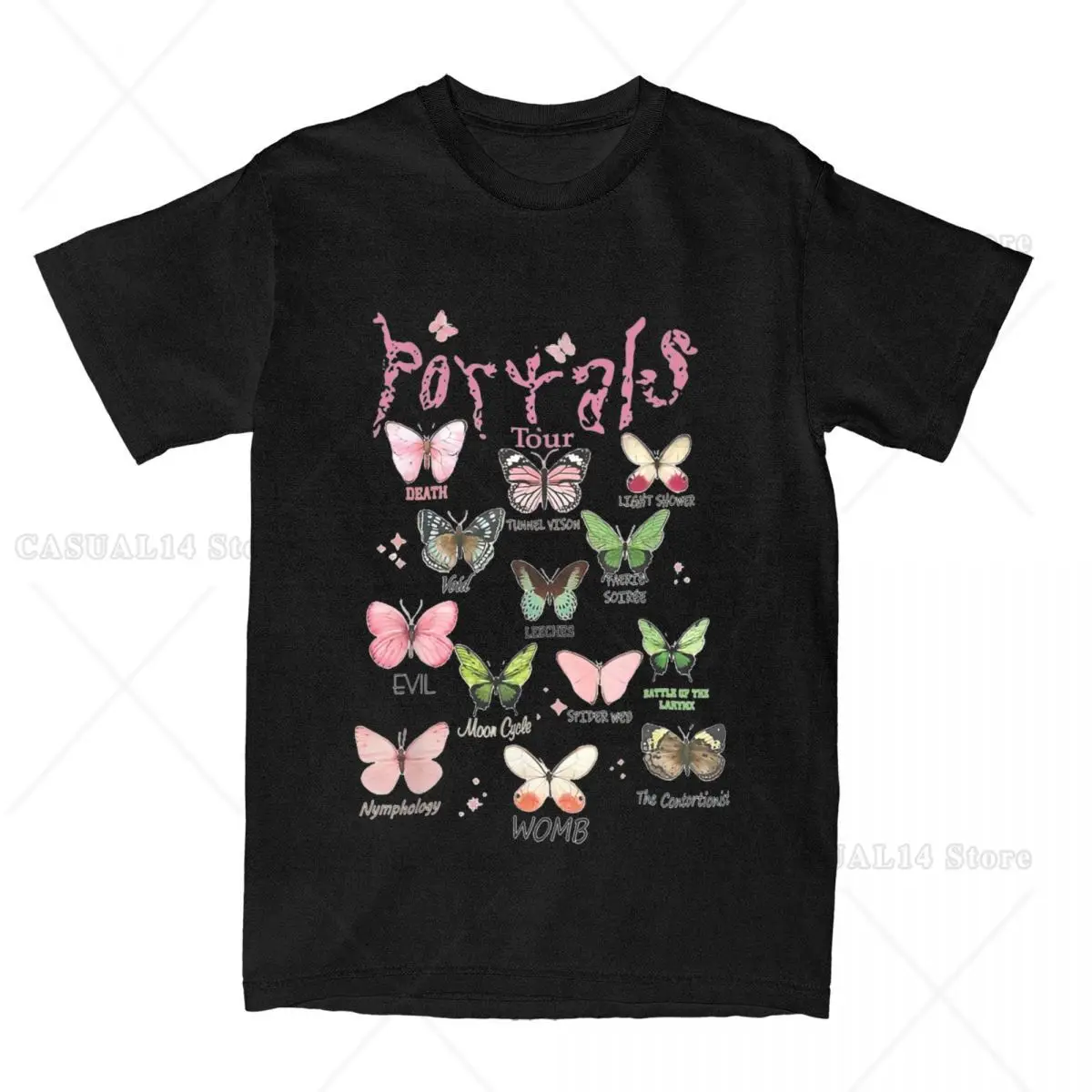 

Men Women Colorful Butterflies T Shirt Pure Cotton Clothing Leisure Round Neck Tees Plus Size T-Shirts