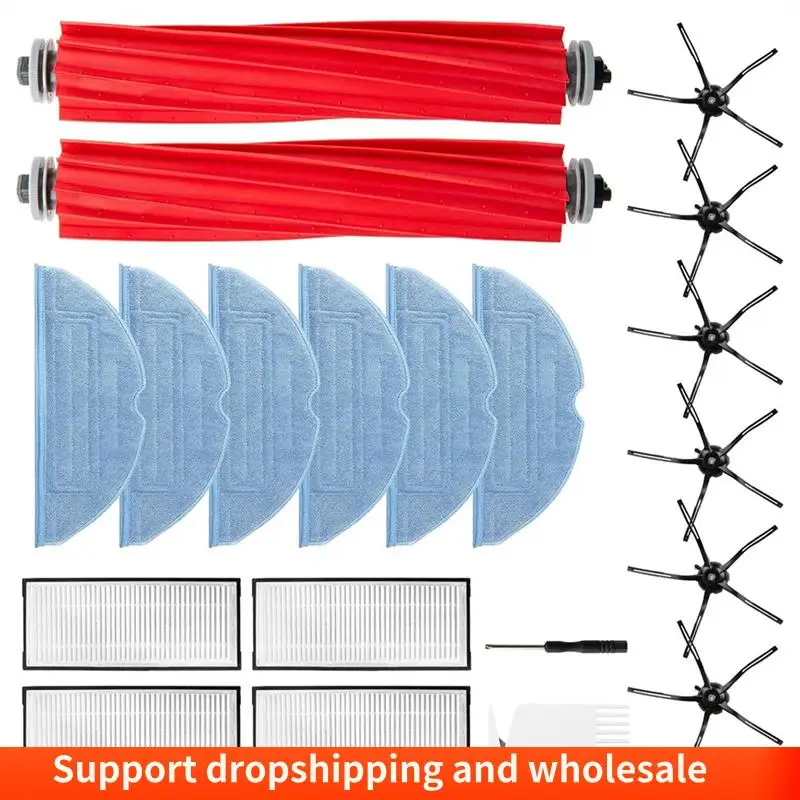 AA86 ل Roborock S7 S7 Plus S7 Maxv S7 Maxv Ultra S7 Pro Ultra جهاز آلي لتنظيف الأتربة فرشاة جانبية رئيسية مرشحات Hepa ممسحة القماش #2