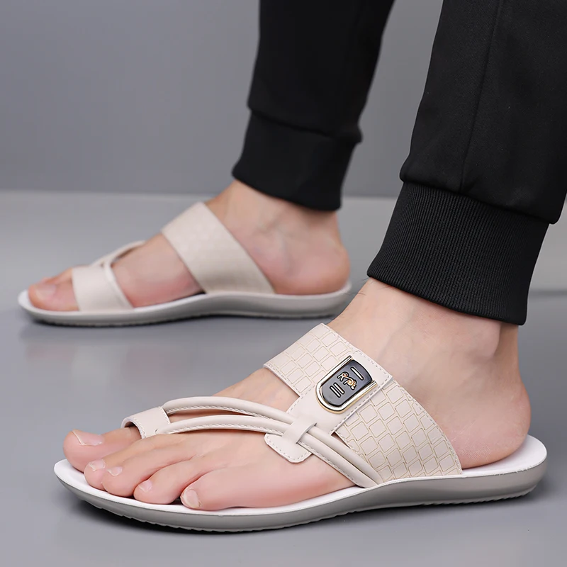 Atmungsaktive Sommersandalen für Herren zum Hineinschlüpfen, weiche Sohle, Zehensteg-Slipper, Strandschuhe, bequemes, lässiges, cooles Schuhwerk-5108 – Detail 2