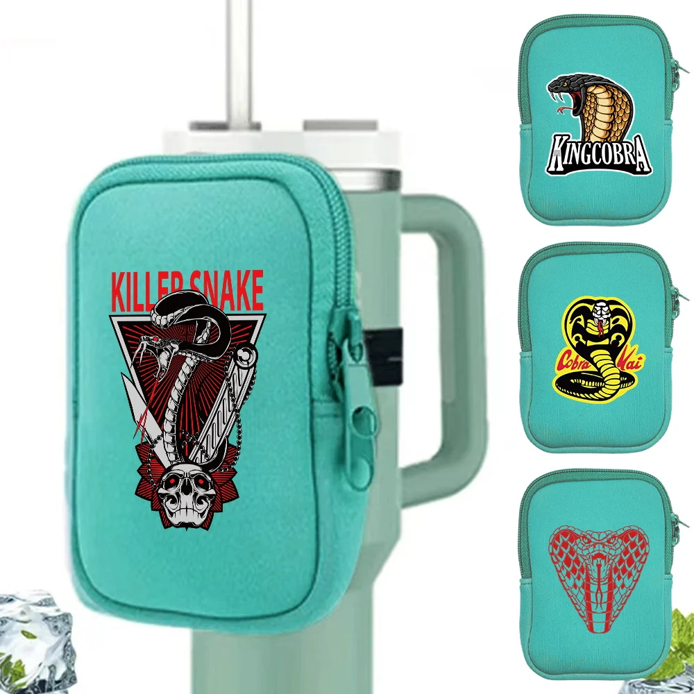 Multi-functional Water Cup Bag Outdoor Sports Gym Accessories Running Water Bottle Handheld for Men and Women Cobra Pattern