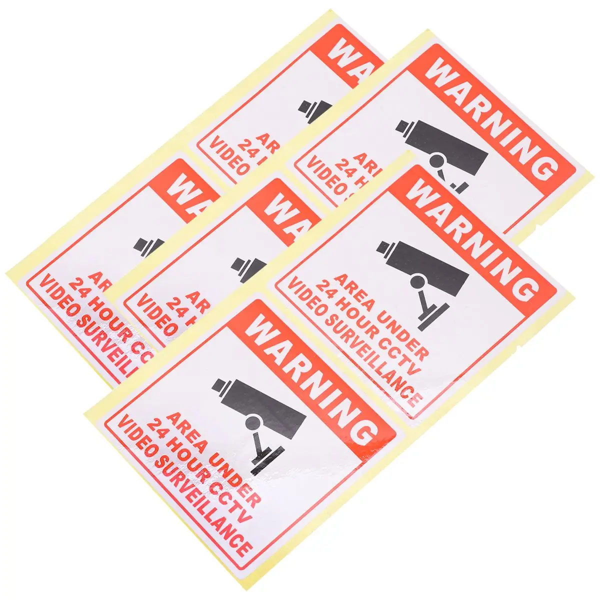 20 Pcs Security Camera Warning Signs Sticker Easy Attachment Ideal Anywhere CCTV Video Decals Smooth Surface Wall Car Metal