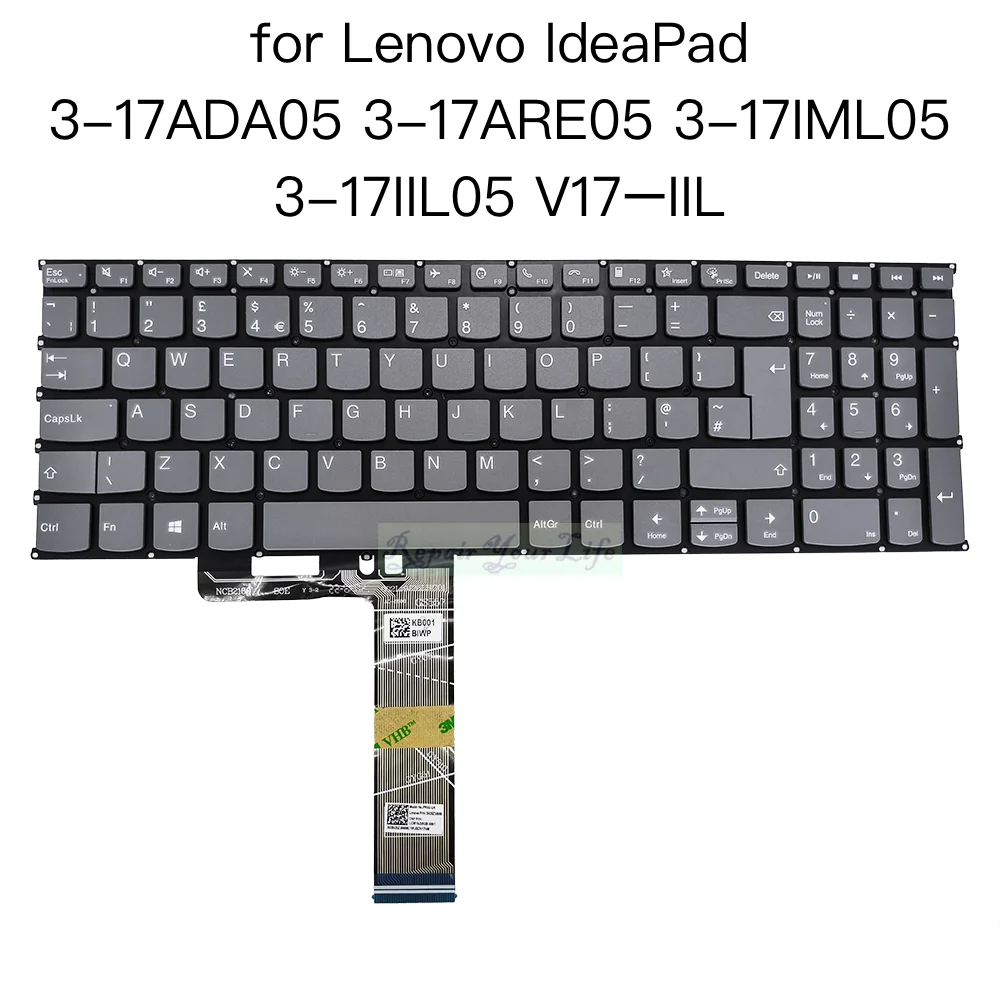 

US UK PT-BR FR Keyboard For Lenovo IdeaPad 3 17ADA05 17ADA6 17ALC6 3-17ARE05 17IML05 17IIL05 V17–IIL French AZERTY Brazilian