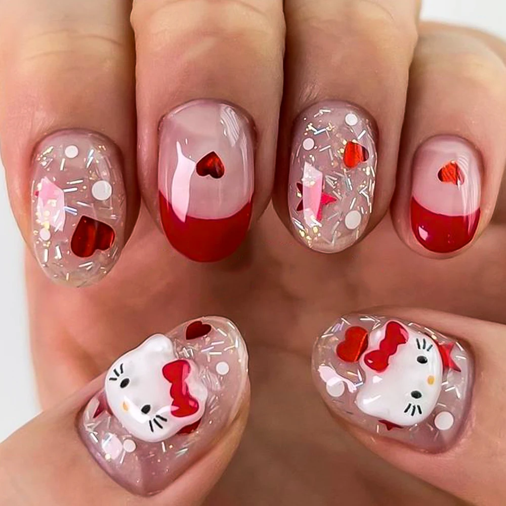 10 قطعة لطيف مرحبا كيتي الراتنج مسمار السحر الكرتون Kuromi ميلودي القط رئيس الضفدع حجر الراين مسمار Crafts بها بنفسك الحرف مانيكير الديكور