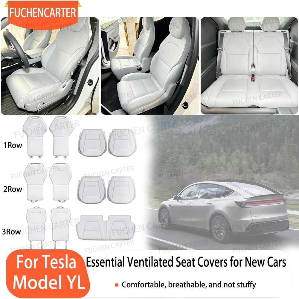 Breathable Comfortable Seat Cover For Tesla Model YL Launch 2026 All-Season  Leather Seat Cushion Car Seat Interior Accessories