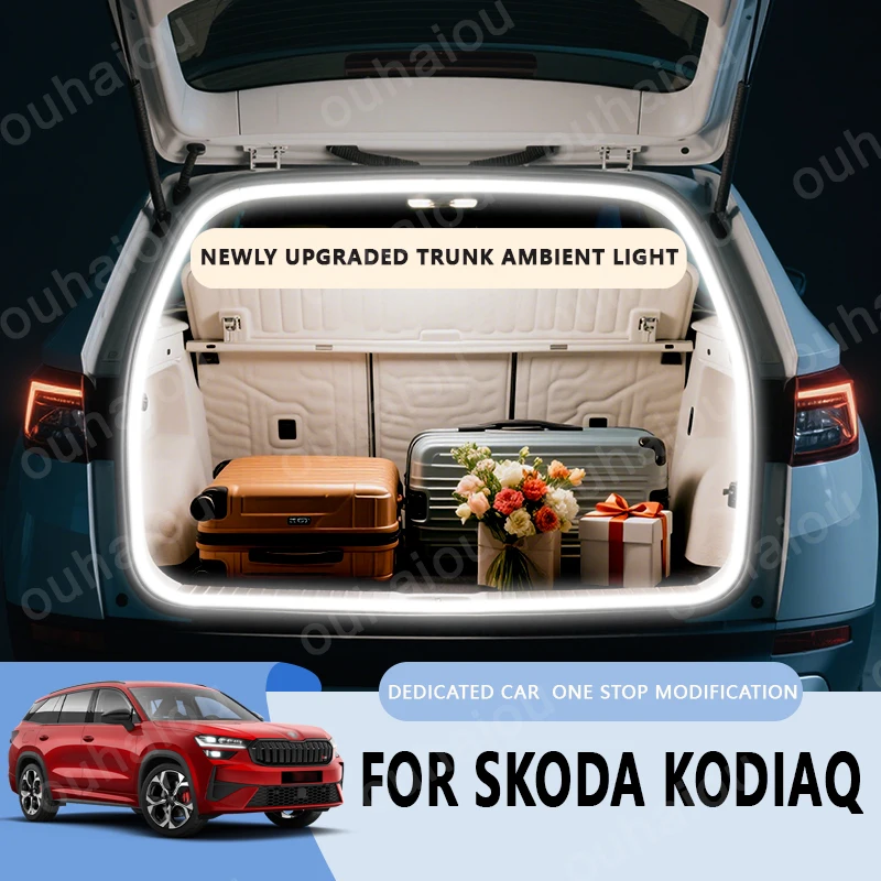 For 2017-2025 Skoda Series Kodiaq Trunk Light Modification Light Atmosphere Lights White Warm White Rear Trunk LED Light Bar