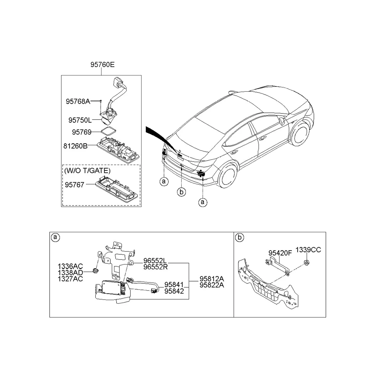 

95760-F2001 Handle Rear View Camera 95760-F2300 for 2017+ Trunk Parking Assist Back-Up