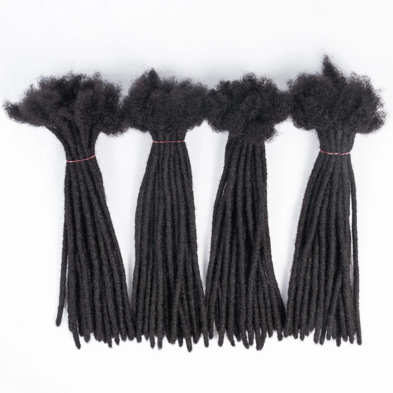 6-20 Inch 100% Human Hair Inter Loc Extensions 0.6cm Width Full Handmade Dreadlock Extensions for Men Women Kids Can Be Dye