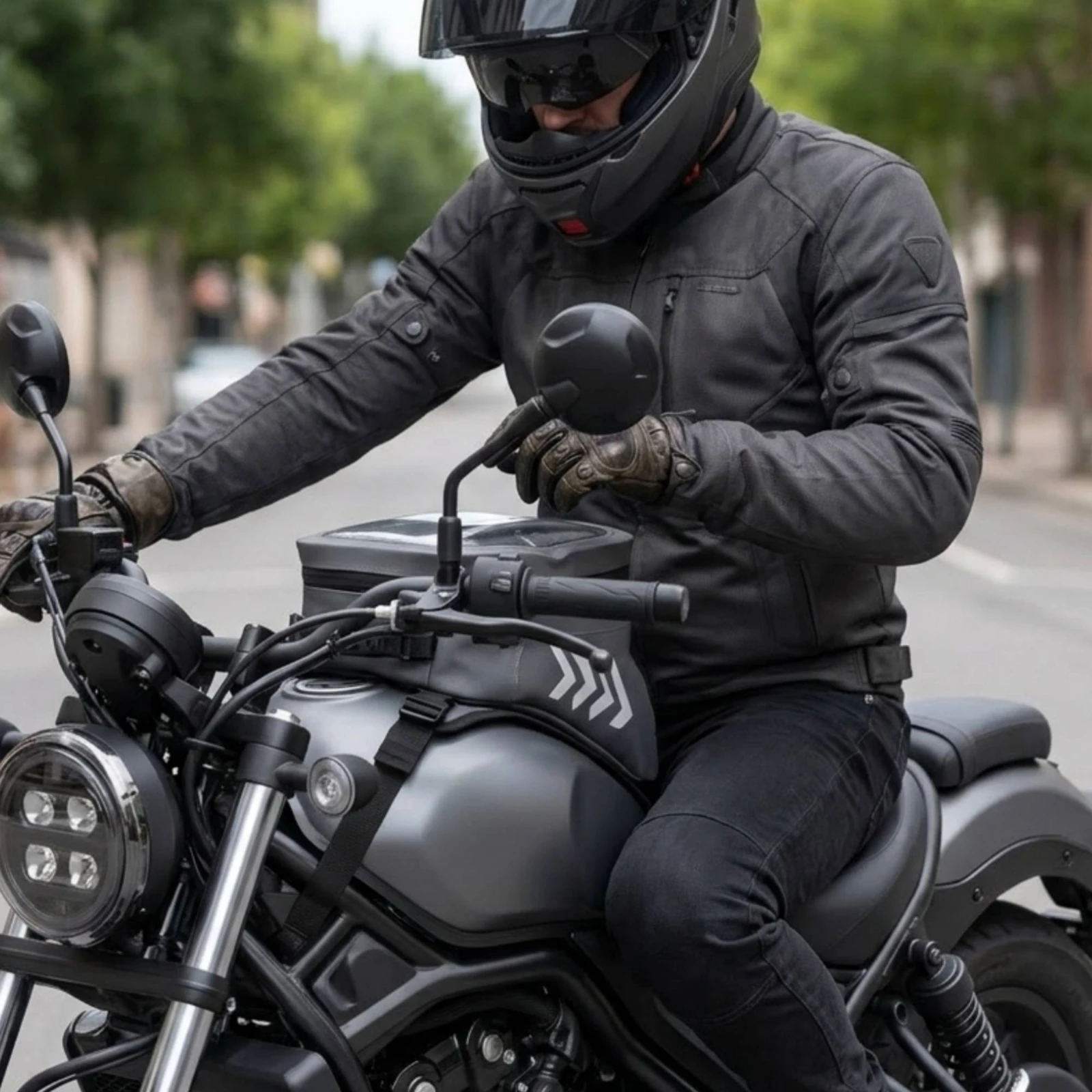 Motorcycle Tank Bag Sleek-Profile Motorcycle Tank Bag with Clear Window Universal Sturdy for Motorcyclists, Daily Rides