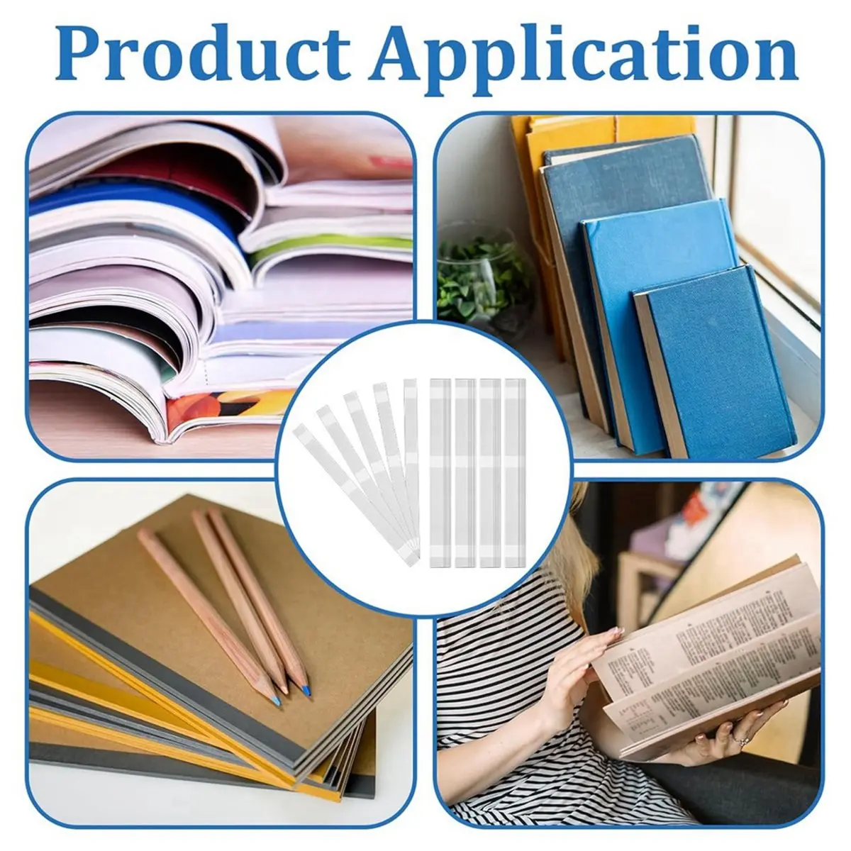 2026 New Tool 50 Pcs Book Binding Glue Strips, 0.98 Inches Hot Melt Adhesive with Mesh Backing for Diverse Binding Needs