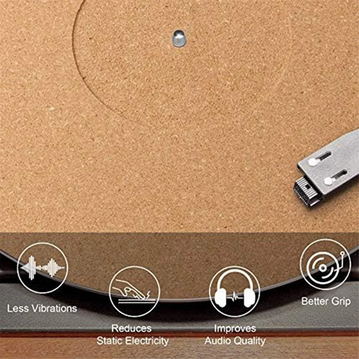 Y16A 3-częściowe korkowe maty gramofonowe o wysokiej wierności dla gramofonów winylowych LP Audiofilskie redukcja szumów