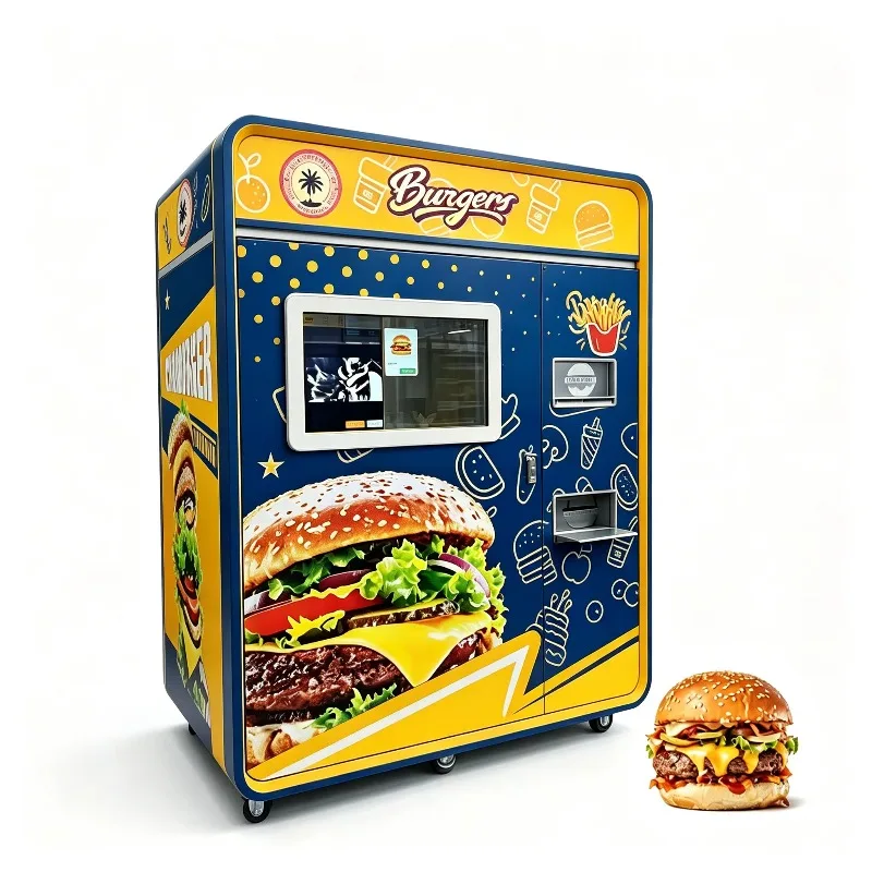 Automatic hamburger vending machines, heated hot food fast food vending machines, commercial hamburger vending equipment
