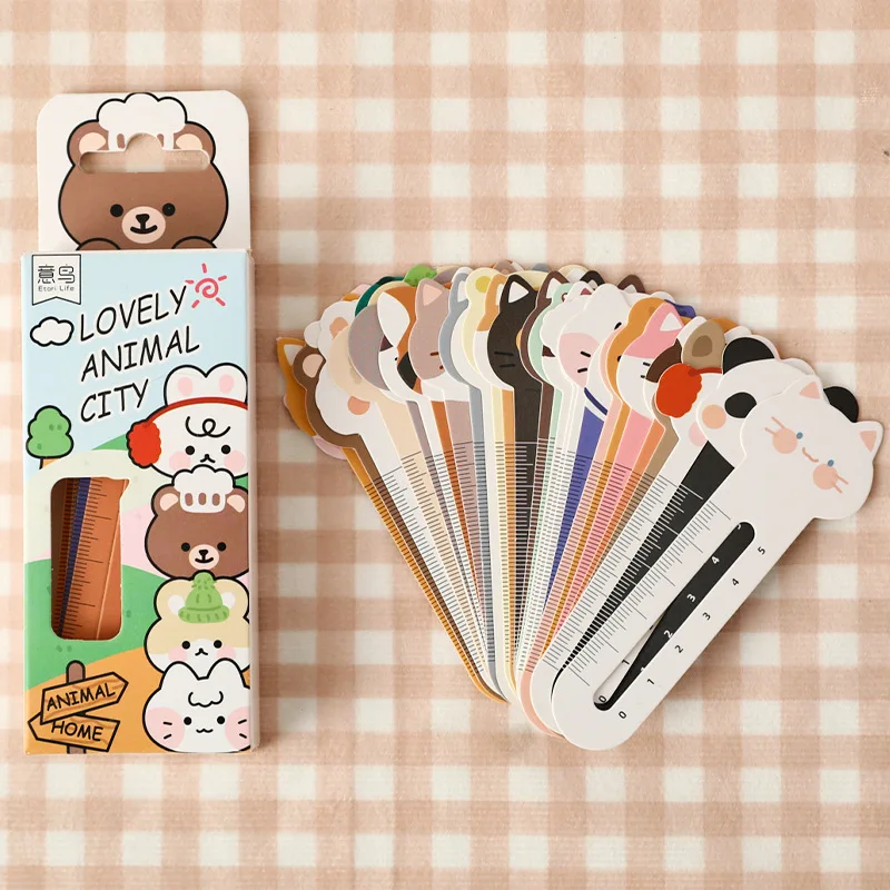 Imagem -02 - Réguas Escala Criativa para Notebook Página Titular Kawaii Bookmarks Papelaria Coreano Ferramentas de Leitura Escola e Material de Escritório 30 Pcs Box