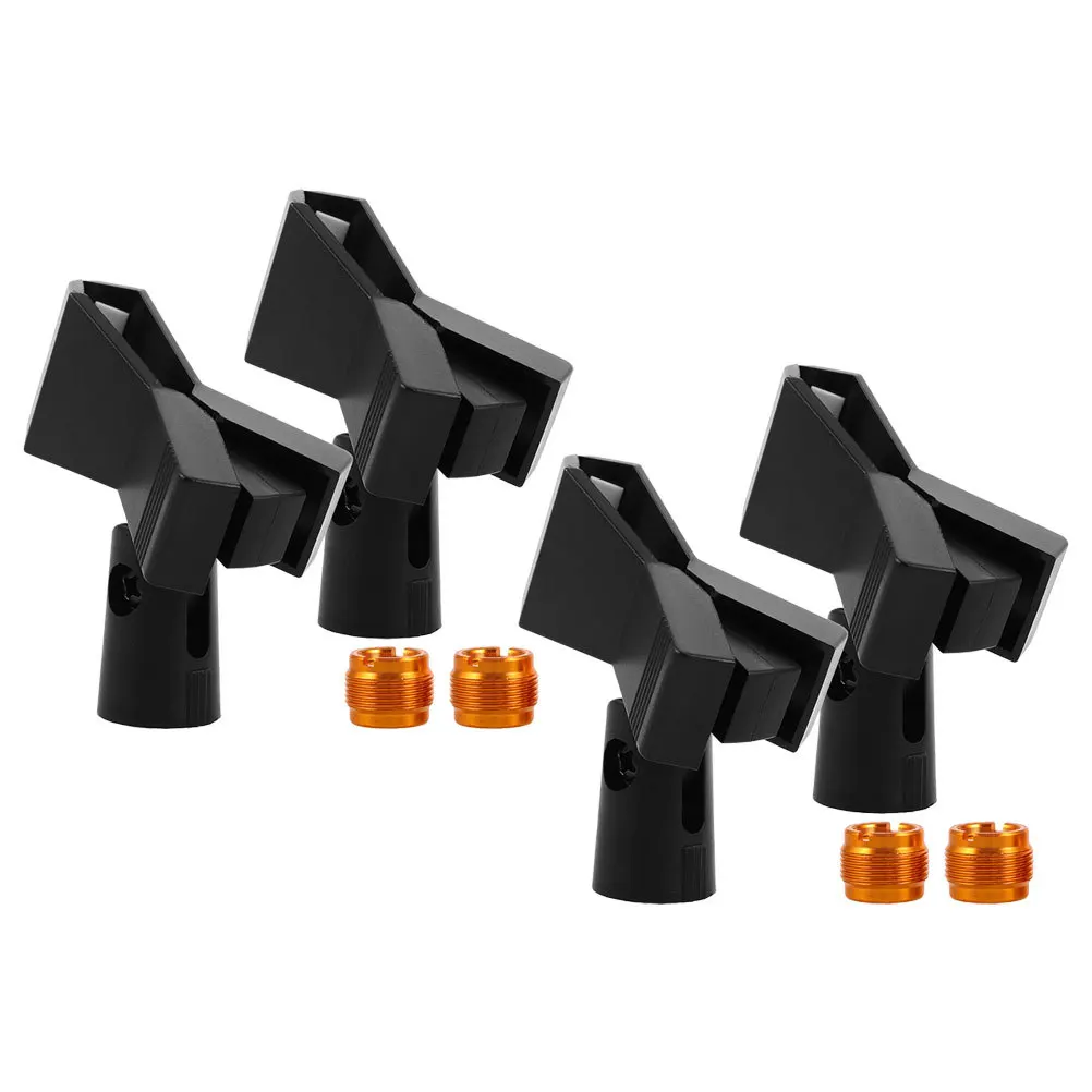 

4 Sets Table Mic Stands Clip Microphone Clips Wireless Securing Clamp Holder Adapter Universal