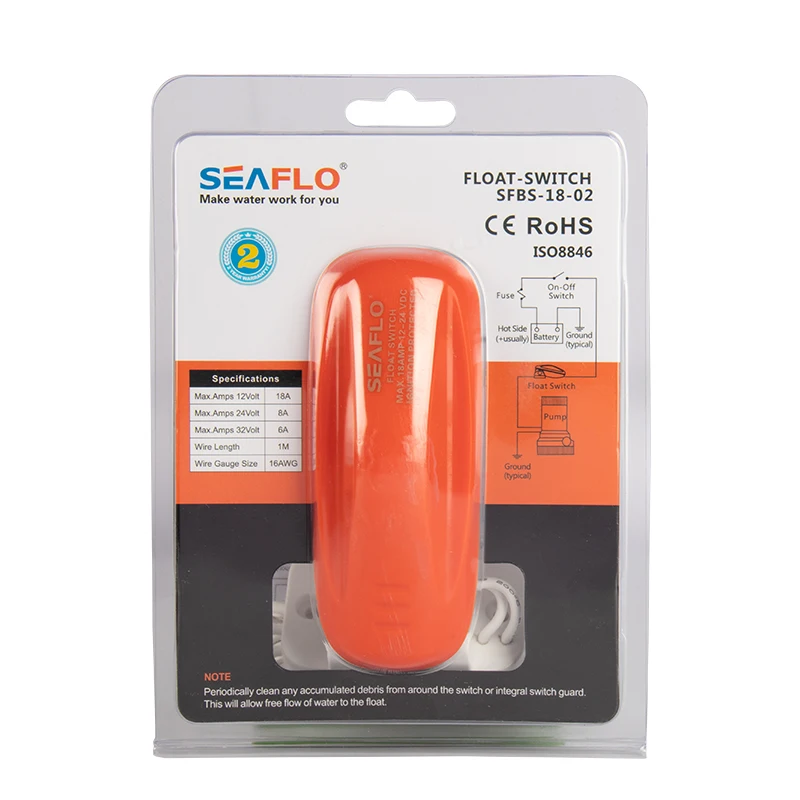 SEAFLO float switch water flow automatic power off control sensor submersible pump small sump pump bilge pump